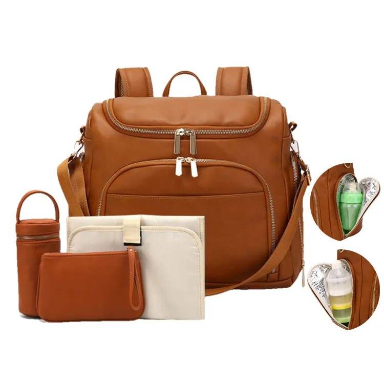 Vegan Leather Nappy Bag - Backpack