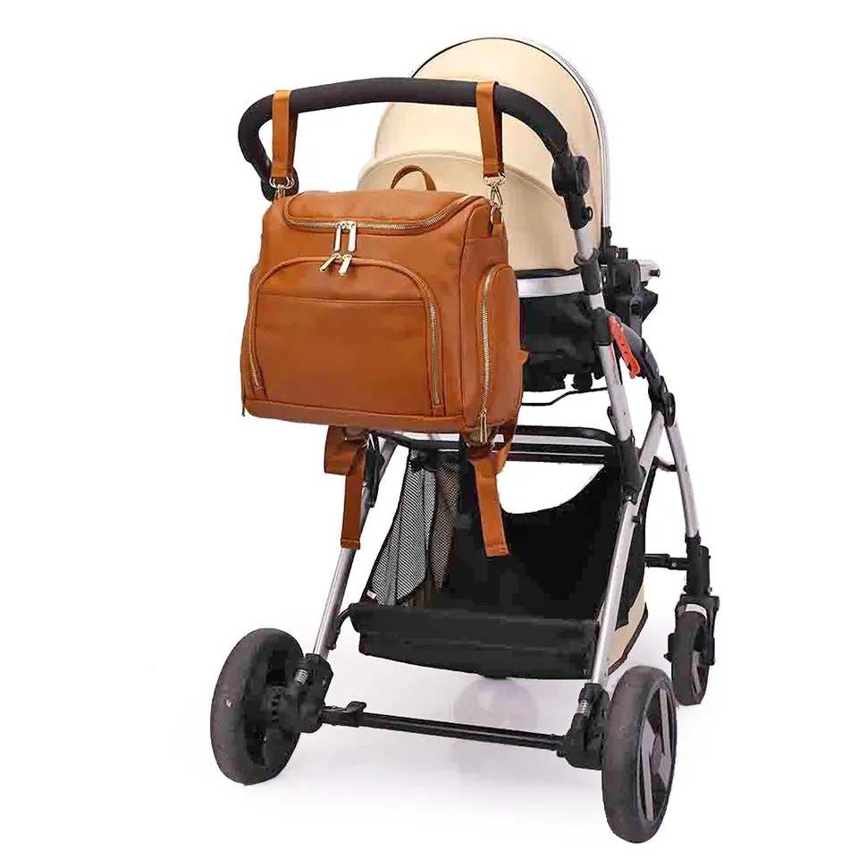 Vegan Leather Nappy Bag - Backpack