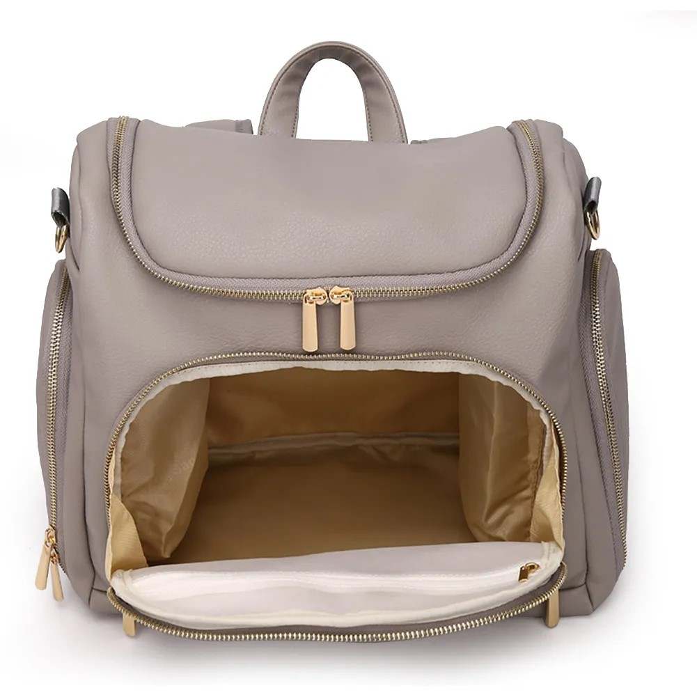Vegan Leather Nappy Bag - Backpack
